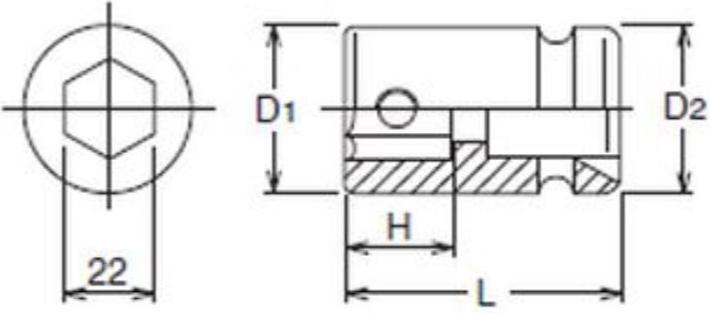 Produktbild Koken 3/4" 22 mm Bithalter