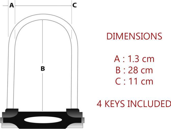 Actual product image Master Lock 8195 U-lock 13 mm x 280 mm x 110 mm