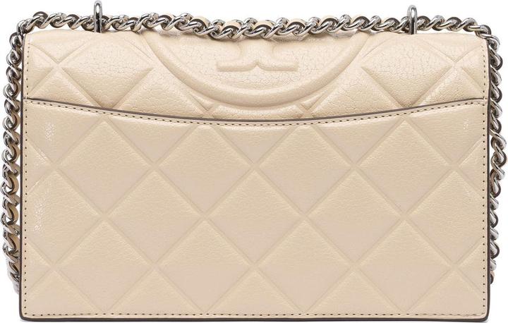 Actual product image Tory Burch fleming small leather crossbody bag color vanilla