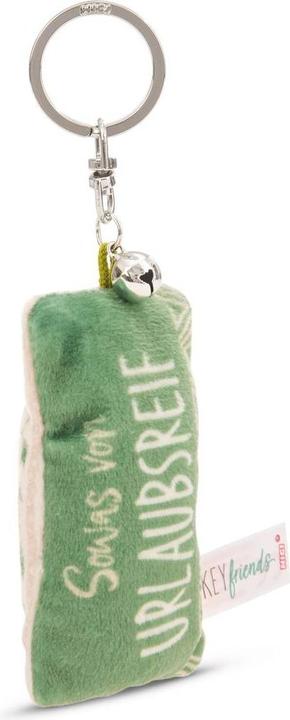 Actual product image Magni NICI Schlüsselanhänger Mini Plüschkissen Sowas von urlaubsreif mit Glöckchen 8cm