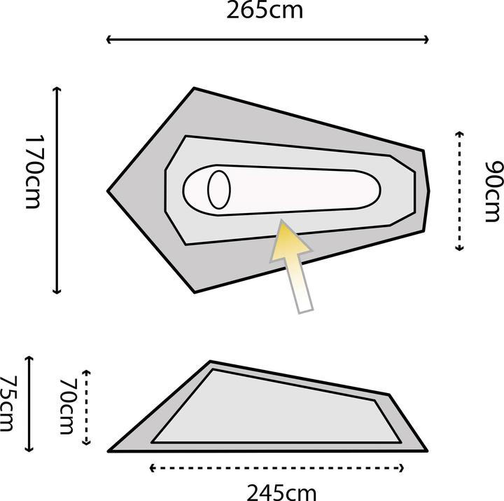 Actual product image Highlander Blackthorn 1 (Tunnel tent, 1.50 kg, 1 person)