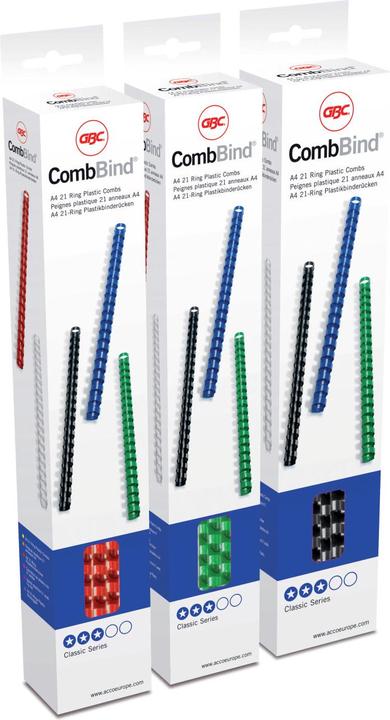 Image du produit GBC CombBind - dos pour reliure plastique A4 25 pcs - anneau Ø 10 mm, noir