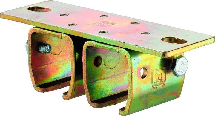 Produktbild Helm Doppeldeckenbefestigungsmuffe 302 D, Loch ø 13 mm, Stahl verzinkt, gelb