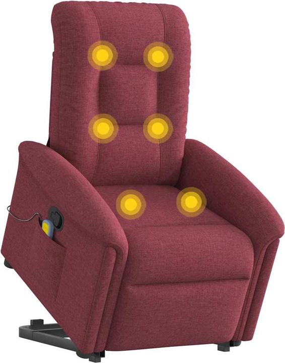 Immagine prodotto VidaXL Poltrona massaggiante con ausilio stand-up in tessuto rosso vino