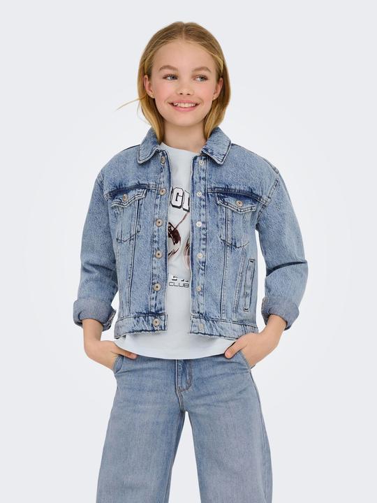 Produktbild Only Kapuze mit Kordelzug Ärmelbündchen mit Knopf Tief angesetzte Schulter Jacke Jeansjacke (158)