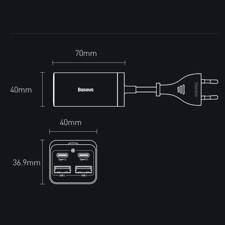 Actual product image Baseus Quick Charger GaN3 Pro (65 W)