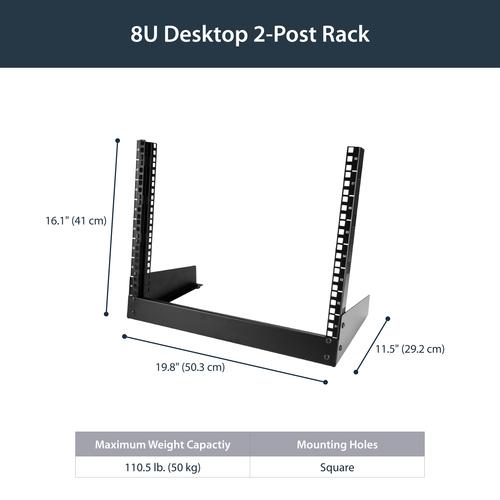 Produktbild StarTech 2-POST DESKTOP RACK - 8U (8 HE, 19 Zoll Rack)