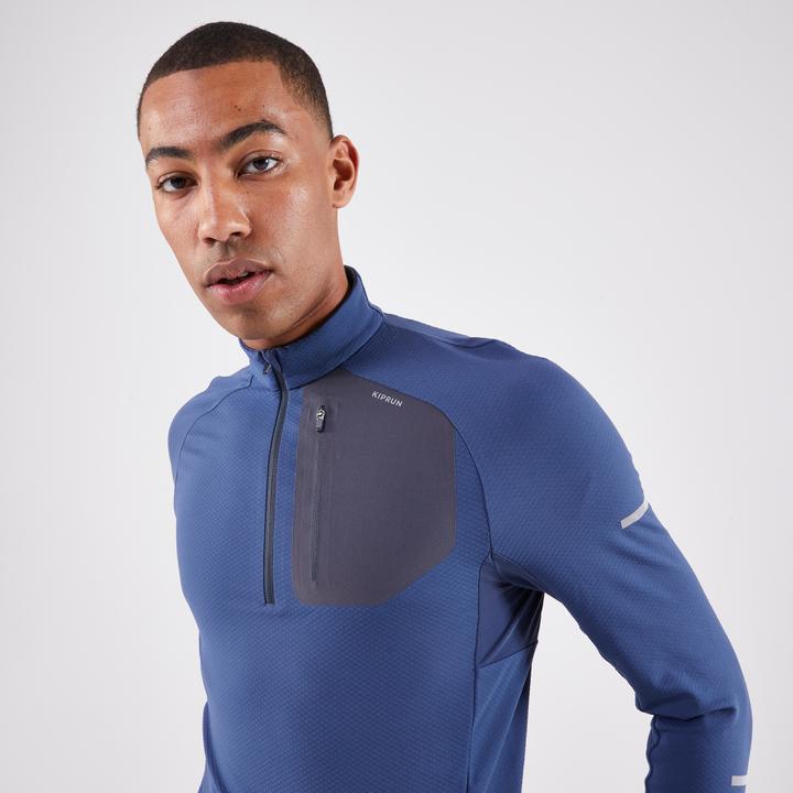 Immagine prodotto Kiprun Maglietta da running a maniche lunghe da uomo con zip - Run 900 warm blue (XXL)