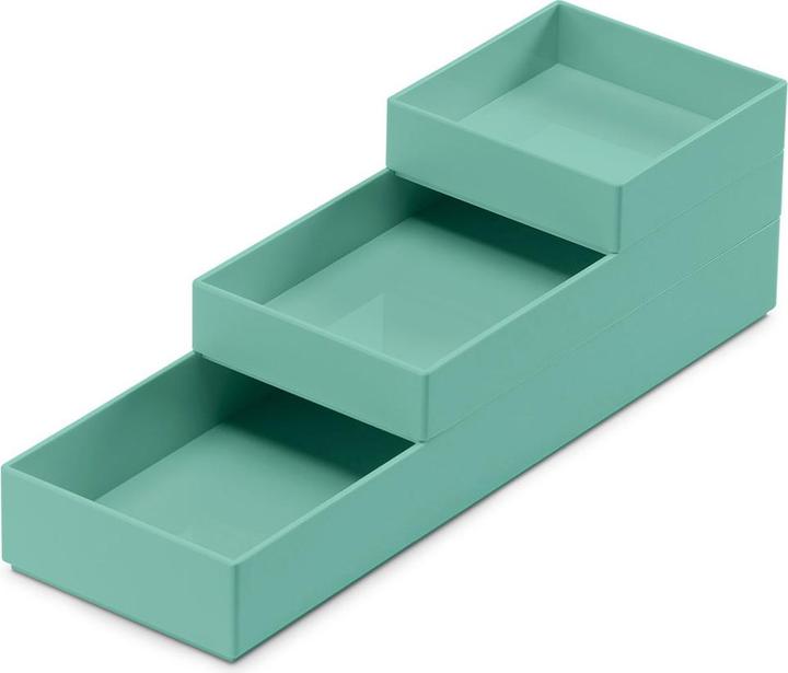 Immagine prodotto Moxom Set di contenitori Vassoio modulare, 250x80x55mm, 3 pezzi, turchese