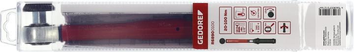 Actual product image Gedore Red Torque spanner Working/measuring range N-m (min/max) 20-100 N-m (1/2", 20 Nm, 100 Nm)