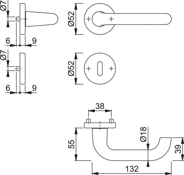 Productafbeelding Hoppe Grt. rozet F4 138L/42KV/42KVS,8,OB (Deurgreep)