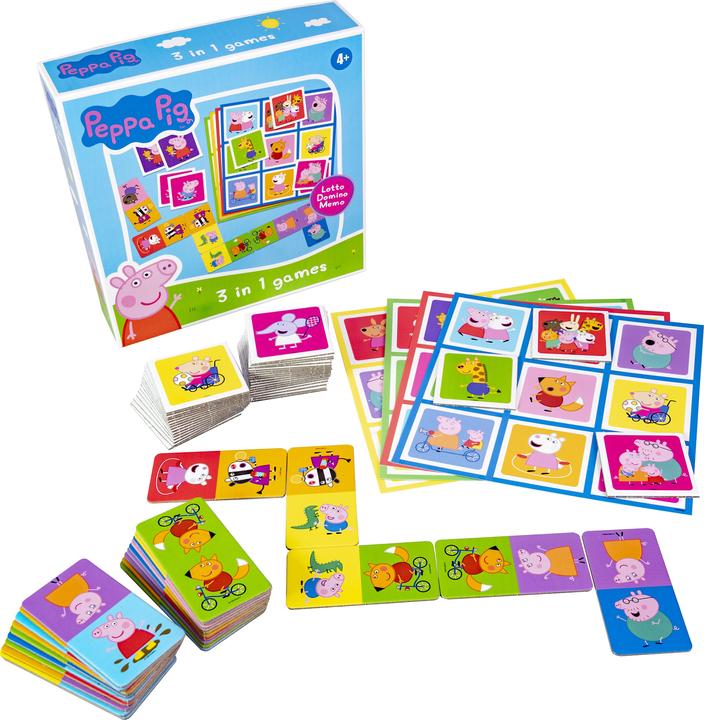 Actual product image Selecta Spielzeug Peppa Pig 3n1 Memo Lotto Domino (German, French, Norwegian, Polish, Finnish, Swedish, English)