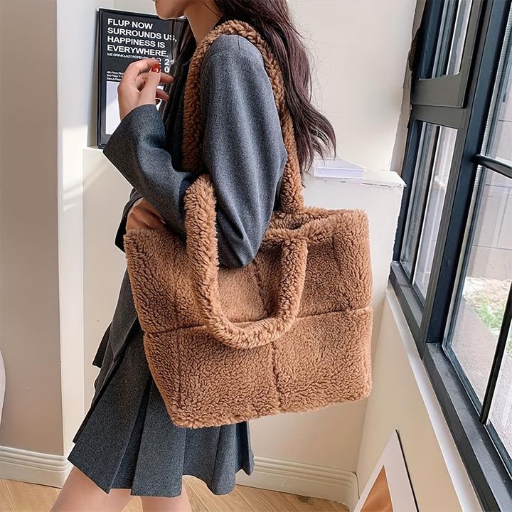 Only-Bags.Store Schicke Kunstpelz-Umhängetasche - vielseitig und leicht, perfekt für Arbeit oder Freizeit