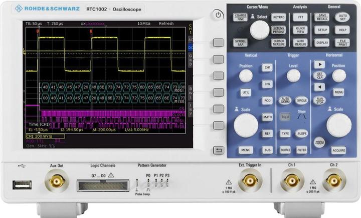 Actual product image Rohde & Schwarz RTC1002 Mixed-Signal Table Oscilloscope 2-Channel Analogue / 16 Digital 70MHz CAN, IIC, L