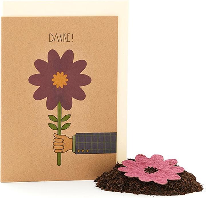 Die Stadtgärtner Carte de voeux Merci avec des graines de fleurs (1 pcs)