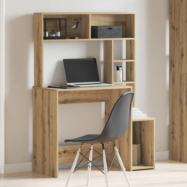 Produktbild VidaXL Schreibtisch mit Regal Artisan-Eiche 100x45x140cm Holzwerkstoff (100 x 45 x 140 cm)