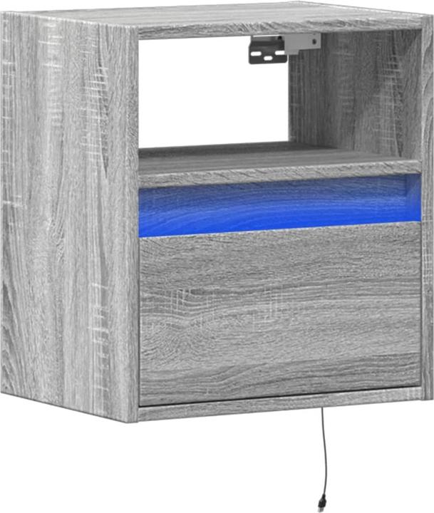 Produktbild VidaXL TV Schrank Wandschrank Lowboard Hängend mit LED-Beleuchtung Grau Sonoma