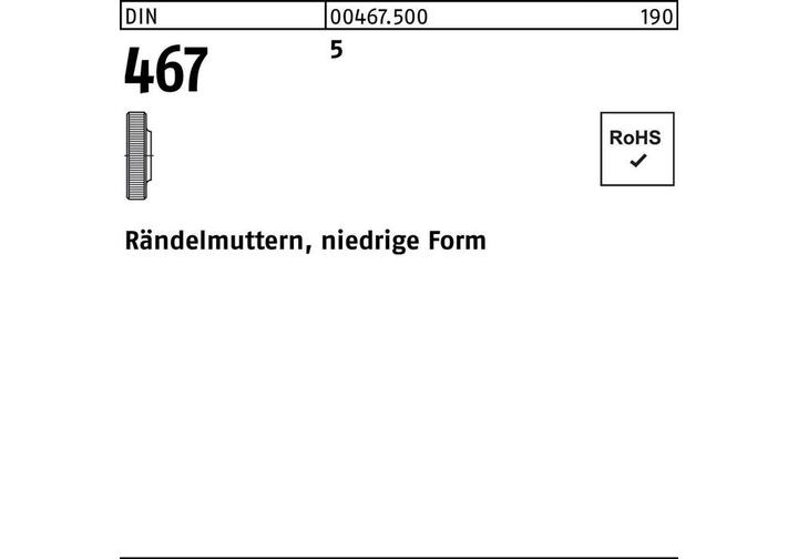 Actual product image Height knurled nut DIN 467 niedrige Form
