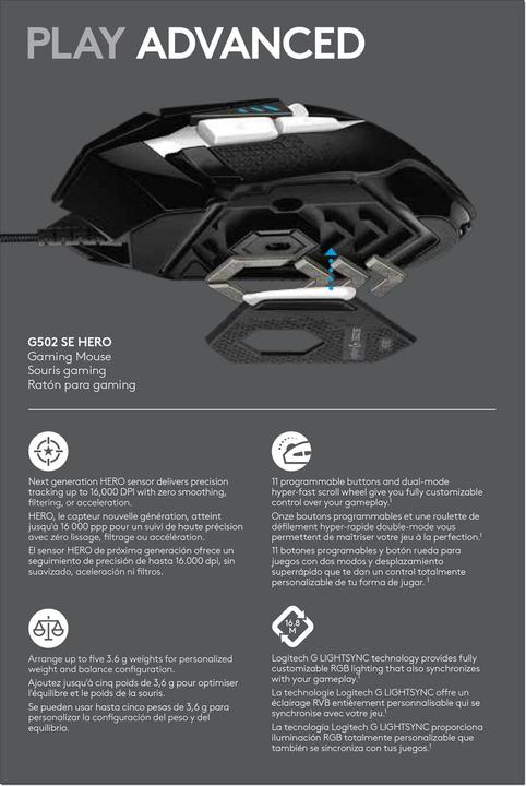 Produktbild Logitech G G502 Hero (Kabelgebunden)