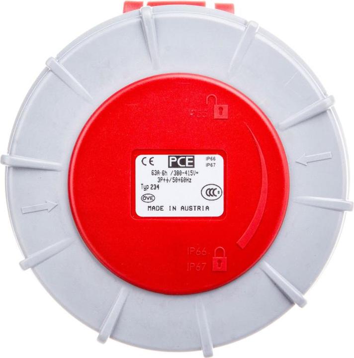 Image du produit PCE 234-6 Connecteur 63A 4p 6h IP67 TWIST (CEE 63/5)