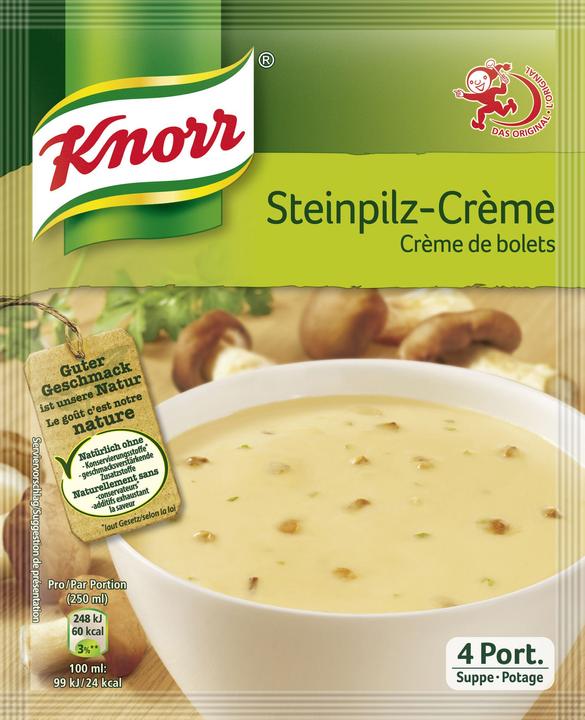 Actual product image Knorr Porcini mushroom cream soup sachet, mushroom soup with fine porcini mushrooms, creamy & flavoured
