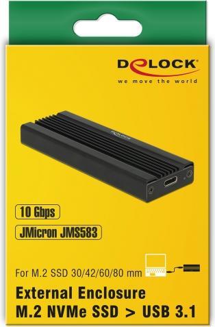 Actual product image Delock M.2 NVME to USB enclosure type-C (M.2 2230, M.2 2242, M.2 2260, M.2)