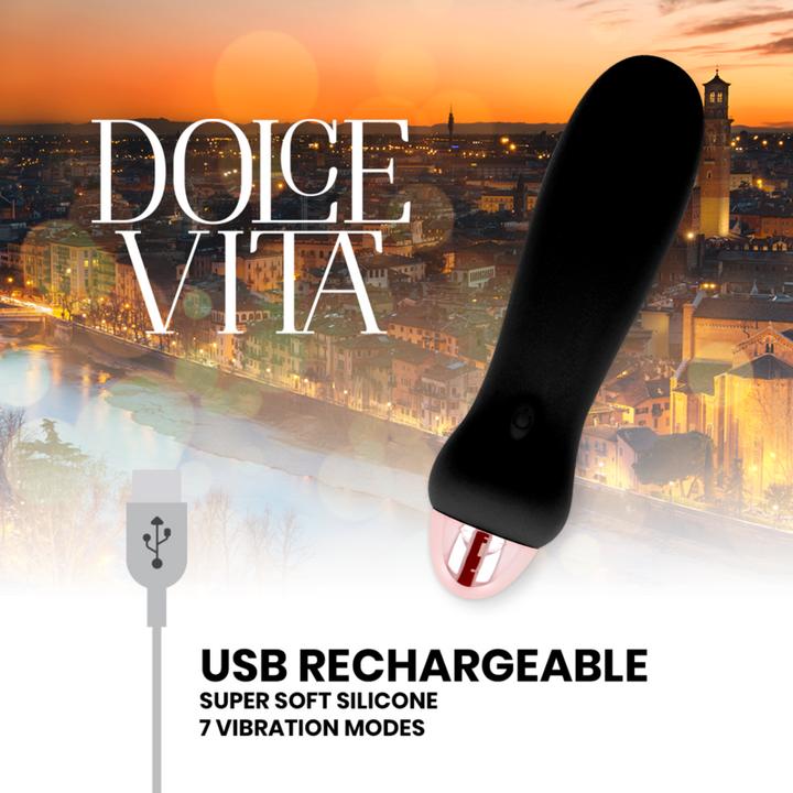 Produktbild Dolce Vita Aufladbarer Vibrator F?Nf Schwarz 7 Geschwindigkeiten