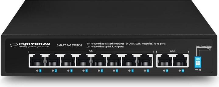 Image du produit Esperanza ENS106 10-Port Poe Switch 10/100 96W (10 Ports)