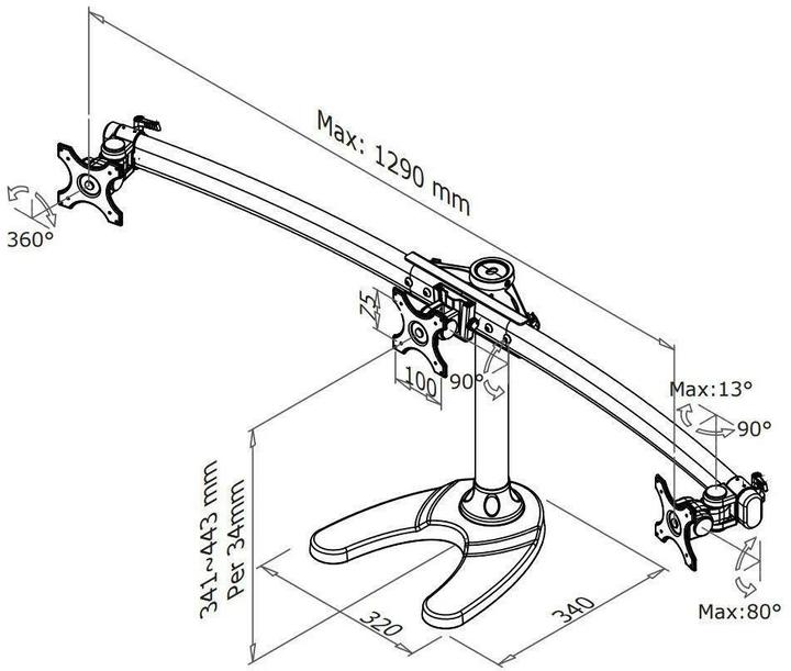 Actual product image Neomounts FPMA-D700DD3 Monitor Desk Stand (Table, 27")