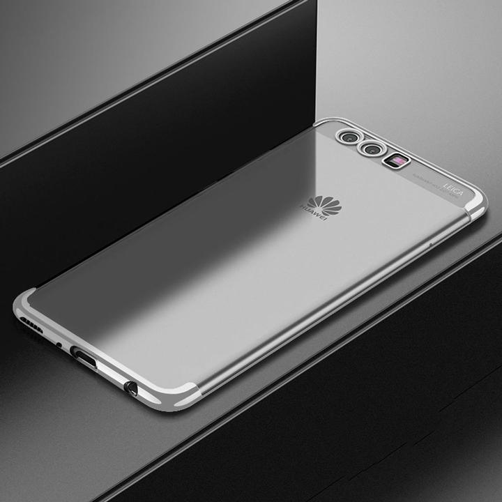 König Design Handy Hülle Schutz Case für Huawei P10 Durchsichtig Transparent Etuis Silber Neu (Haier P10)