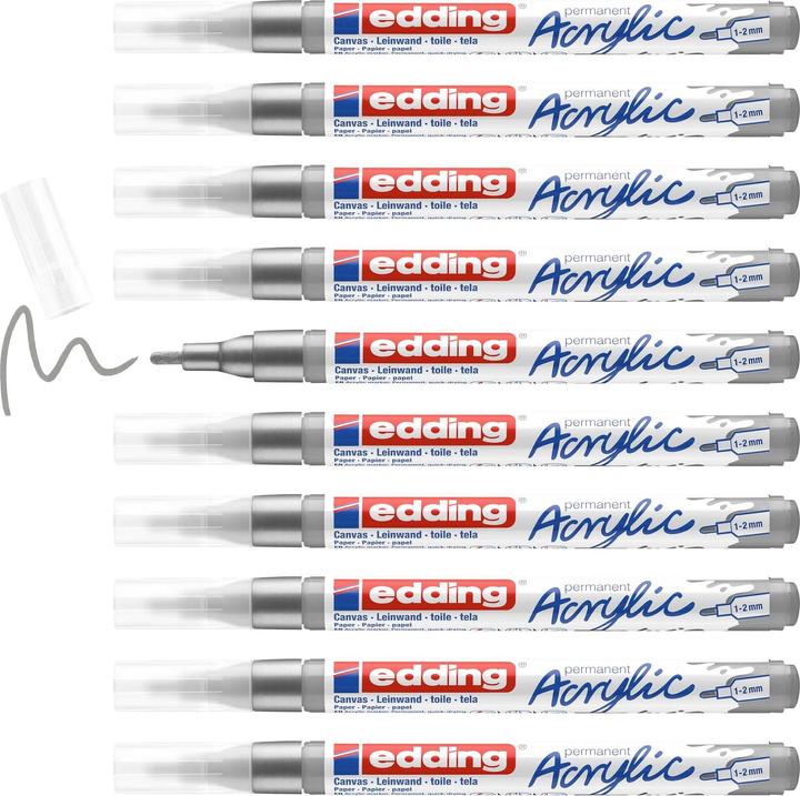 Immagine prodotto Edding Marcatore acrilico 5300 Fine (Argento, 2 mm, 1 x)