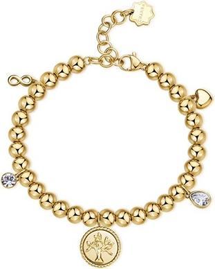 Brosway Gold Plated Ball Bracelet With Chakra Charms Bhkb160