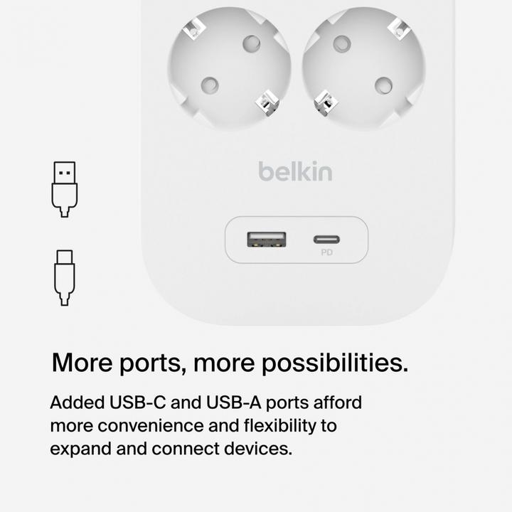 Actual product image Belkin Surgemaster surge protection (6 x, CEE 7/3, 2 m)