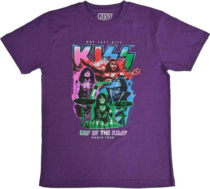 Actual product image KISS Unisex Adult End Of The Road Colour Pop Back Print T-Shirt (S)