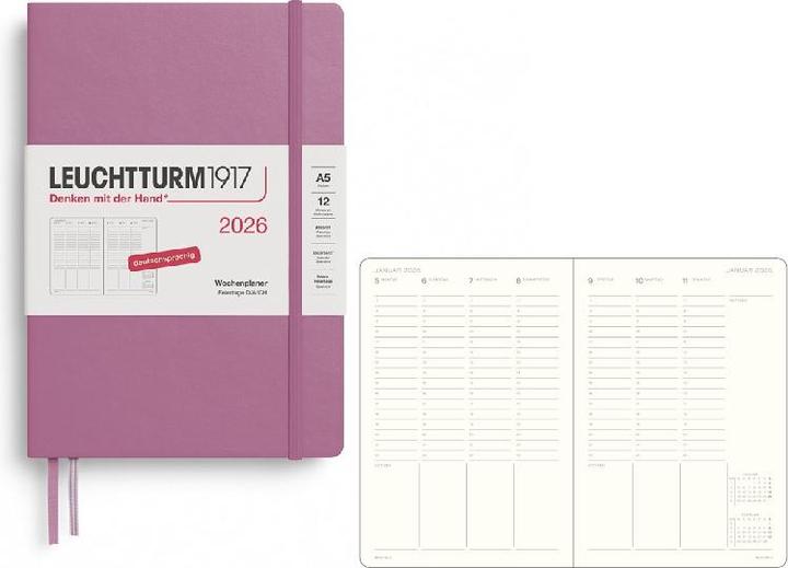 Produktbild Leuchtturm1917 Leuchtturm 1w/2svert.Medium Hc D.Rose (A5, Deutsch)