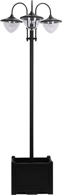 Produktbild Swisshandel24 Solarleuchte Gartenlicht 3-köpfige Lampe mit Blumentopf-Basis Wasserdicht Edelstahl 60 x 55 x 189 cm (IP44)