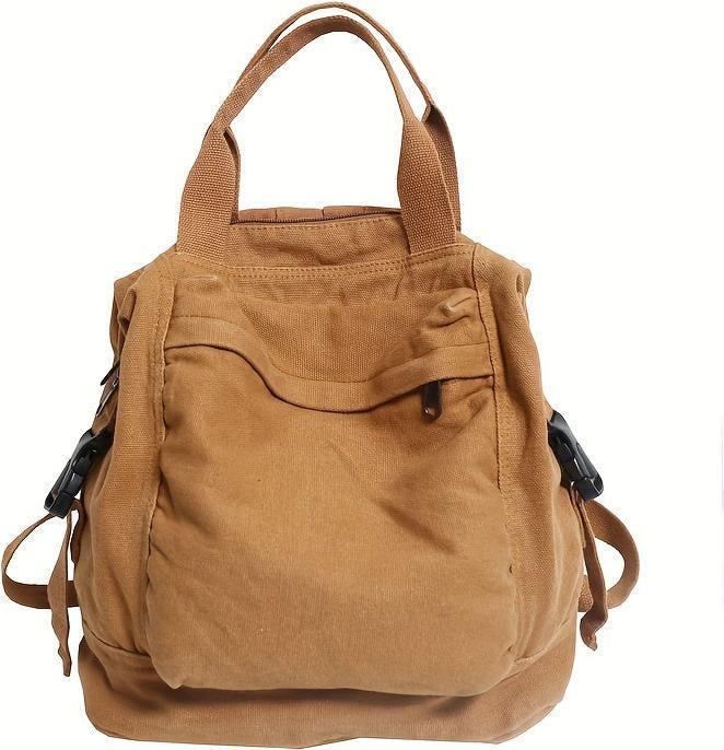 Only-Bags.Store Vintage-inspirierter Freizeitrucksack, einfarbig, faltbar mit festen Schulterriemen