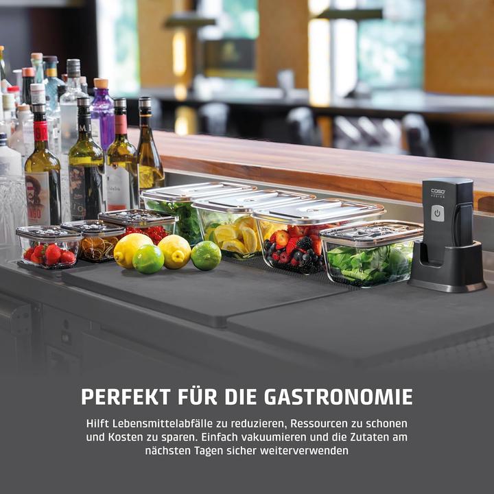 Actual product image Caso Vacu OneTouch Pro Set Manual Vacuumiser incl. 4 VacuBoxxes made of glass