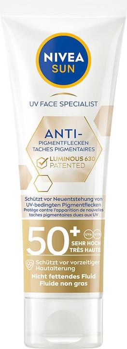 Actual product image NIVEA Sun UV Face Luminous Anti-Pigments FPS50 (Sun cream face, SPF 50, 40 ml, 500 g)