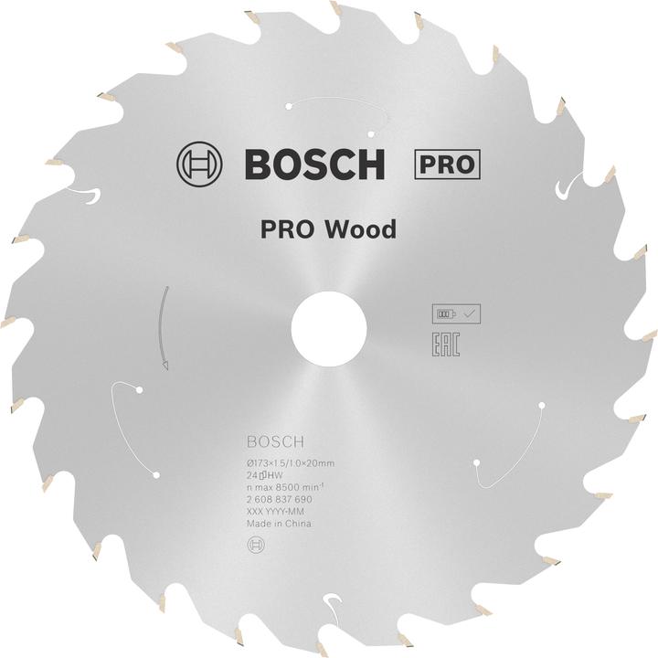 Produktbild Bosch Professional Zubehör PRO Wood cordless Kreissägeblatt, 173 x 1,5 x 20 mm