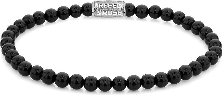Rebel & Rose Armband Black Velvet RR-40107-S-M Unisex (17.50 cm, Acero inoxidable, Onyx)