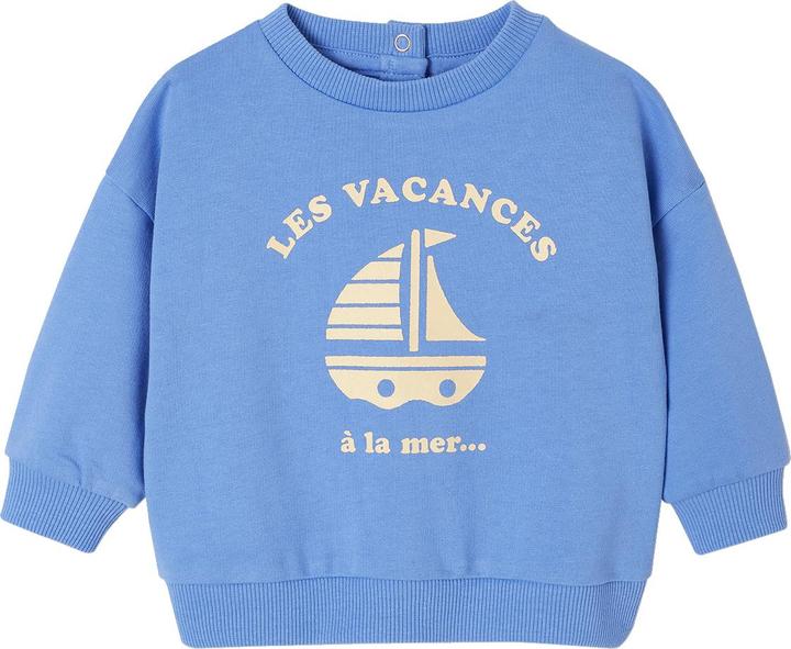 Vertbaudet Baby Rundhals-Sweatshirt BASIC mit Recycling-Polyester