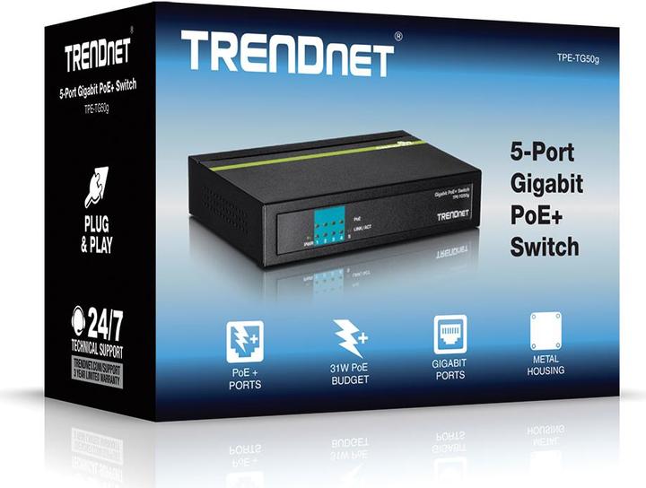 Produktbild Trendnet Tpe-Tg50g Poe+ (5 Ports)