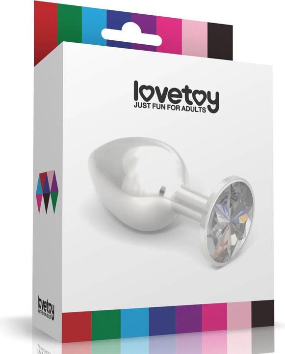 Produktbild Lovetoy Butt Plug Silber Rosebud Classic mit grünem Schmuckstück Grösse S