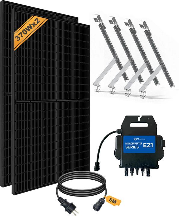 Produktbild Enjoy solar Balkon PV-Anlage - EZ1-M 600W (Halterung verstellbar) (370 W)