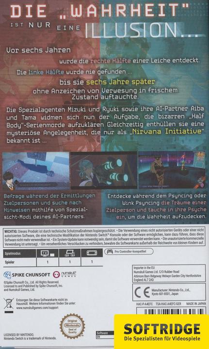 Actual product image Spike Chunsoft AI: The Somnium Files 2 - Standard Edition (Switch Lite, Switch OLED, Switch, DE)