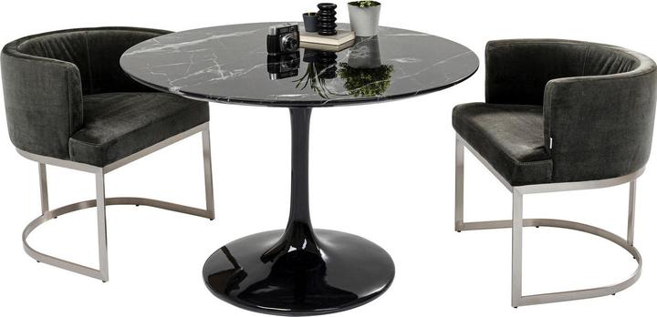 Produktbild Kare Design Tisch Solo Marble Schwarz Ø 110cm (110 x 110 x 75 cm)