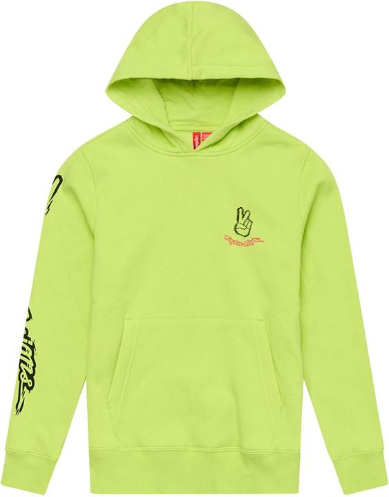 Troy Lee Designs Pullover Hoodie, Peace out, glo yellow, youth L (L)