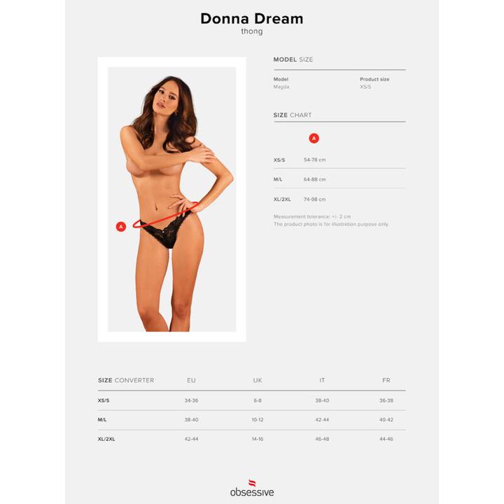 Actual product image Obsessive Donna Dream Lace String - Black (S)