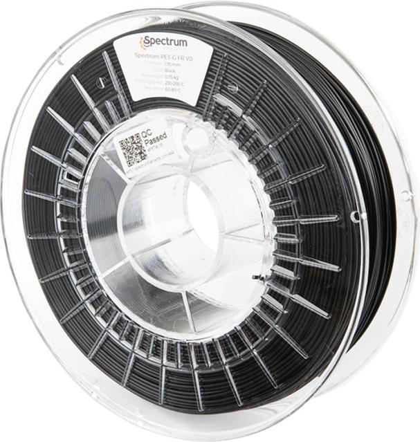 Actual product image Filament PETG FR V0 Black 0.75kg 1.75mm (PETG, 1.75 mm, 750 g, Black)